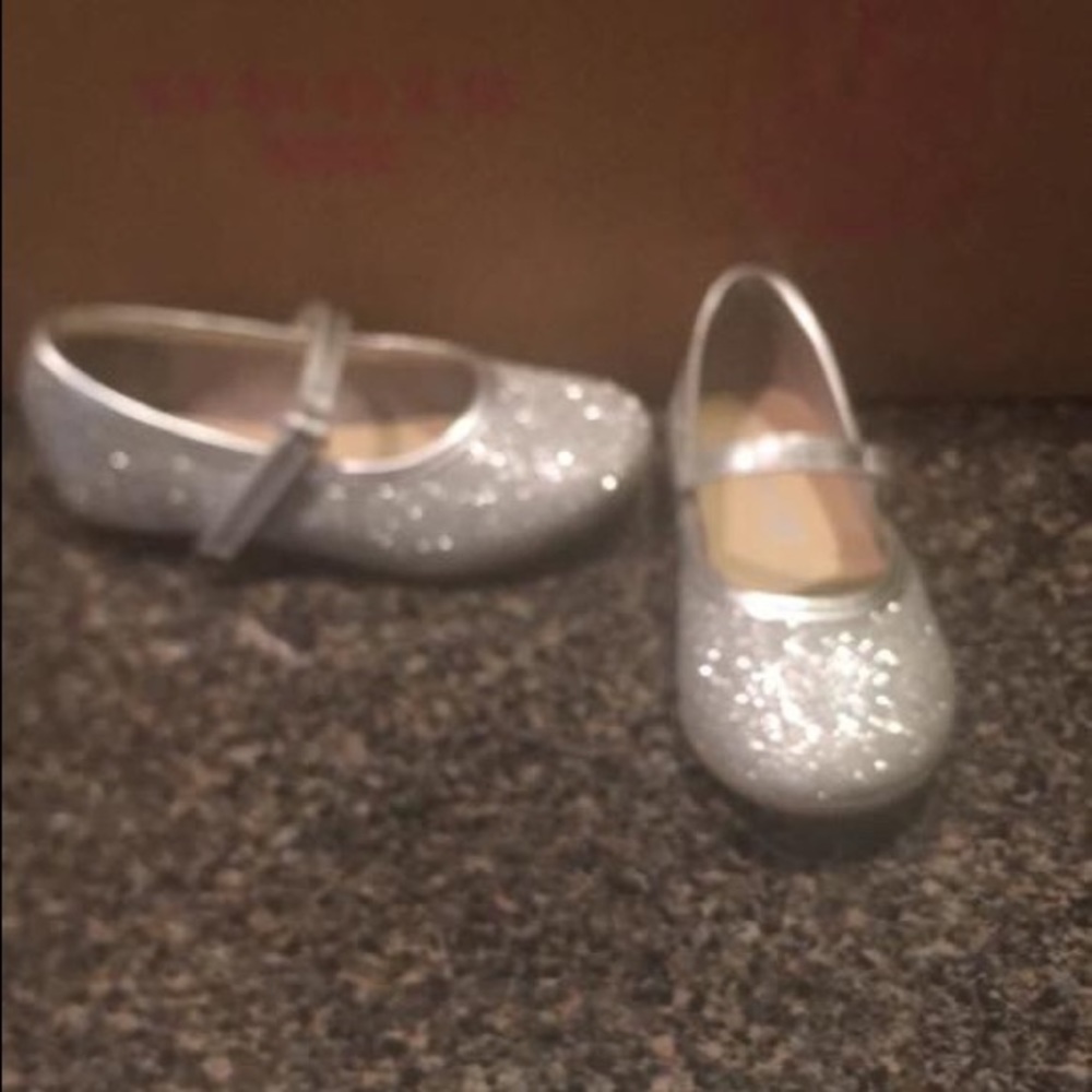 Silver sparkly flats